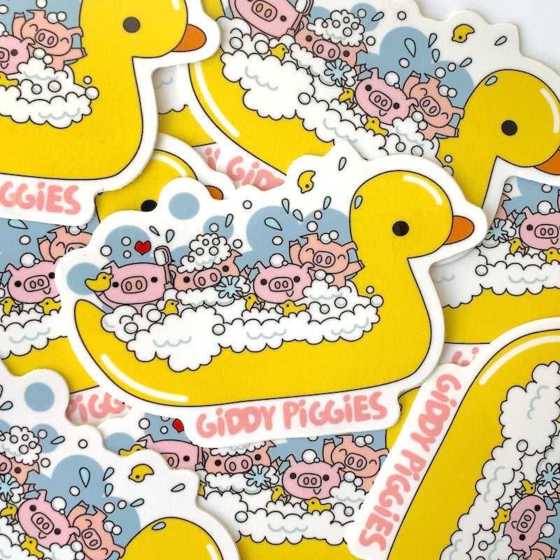 Giddy Piggies Bathtime Glossy Sticker