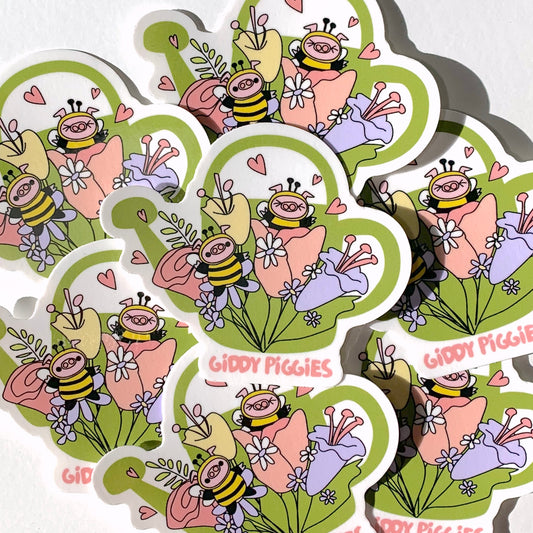 Giddy Piggies Bumblebee Sticker