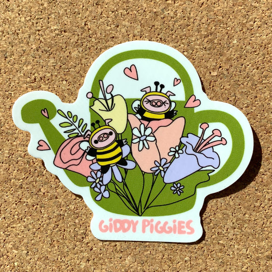 Giddy Piggies Bumblebee Sticker