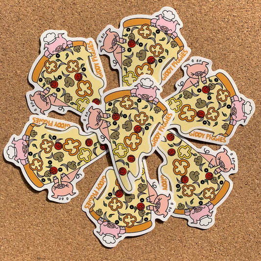 Giddy Piggies Pizza Sticker