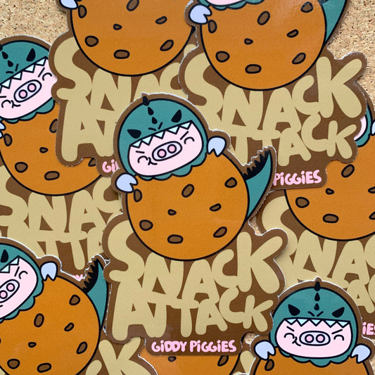 Giddy Piggies Snack Attack Glossy Sticker