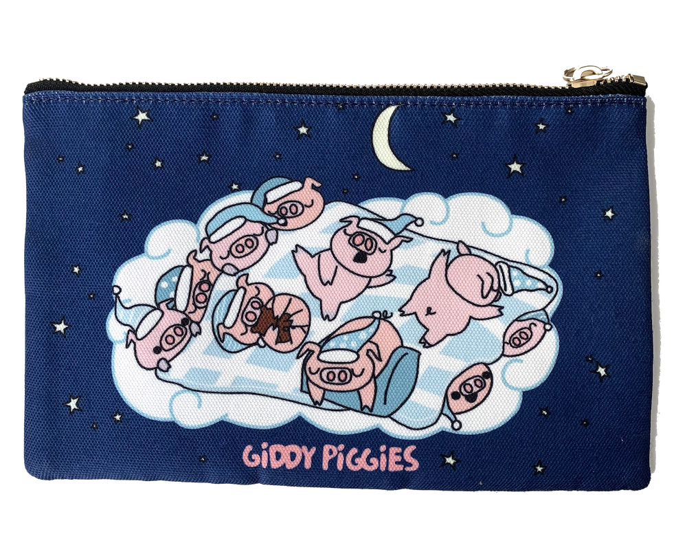 Bedtime Giddy Piggies Zipper Pouches