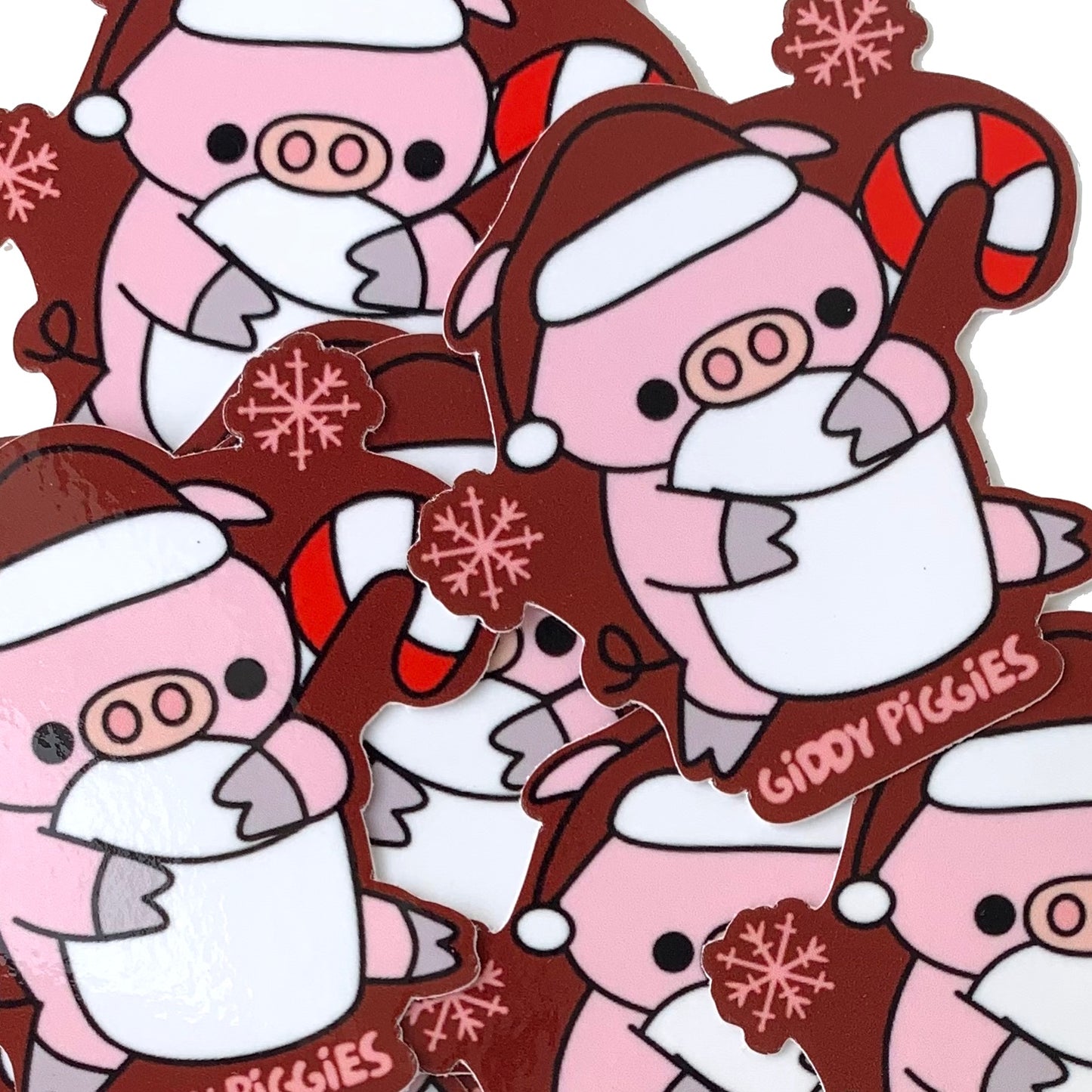 Giddy Piggies Marshmallow Glossy Sticker