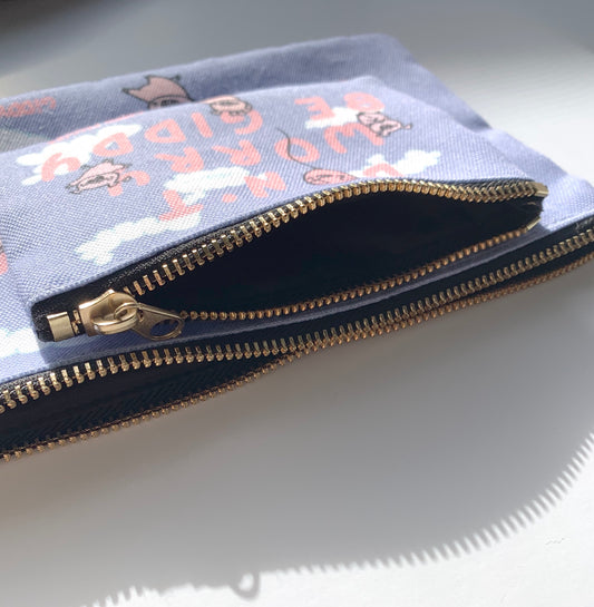 Don't Worry Be Giddy Zipper Pouches