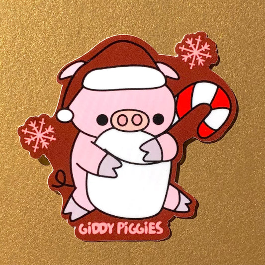 Giddy Piggies Marshmallow Glossy Sticker