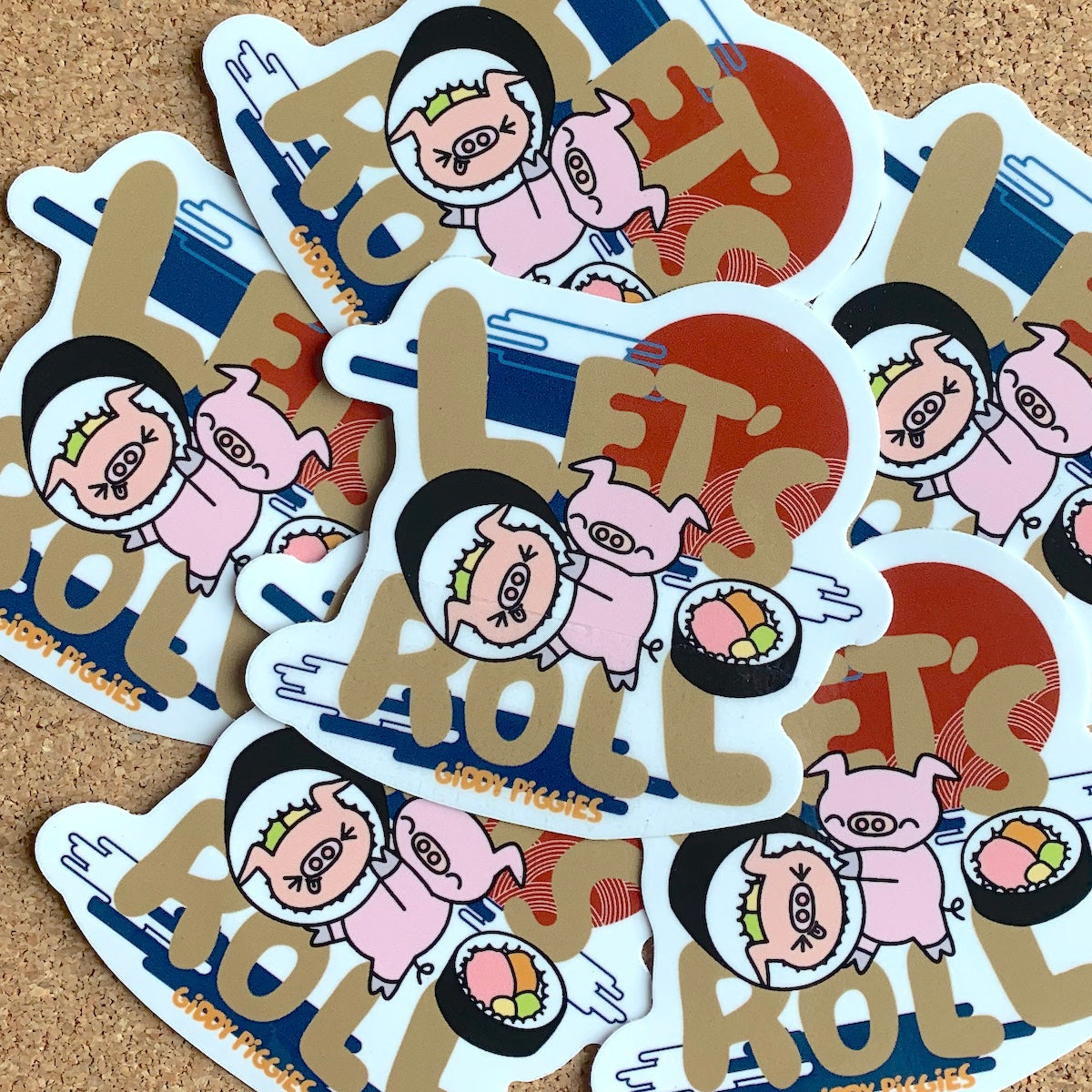 Giddy Piggies Let's Roll Sticker