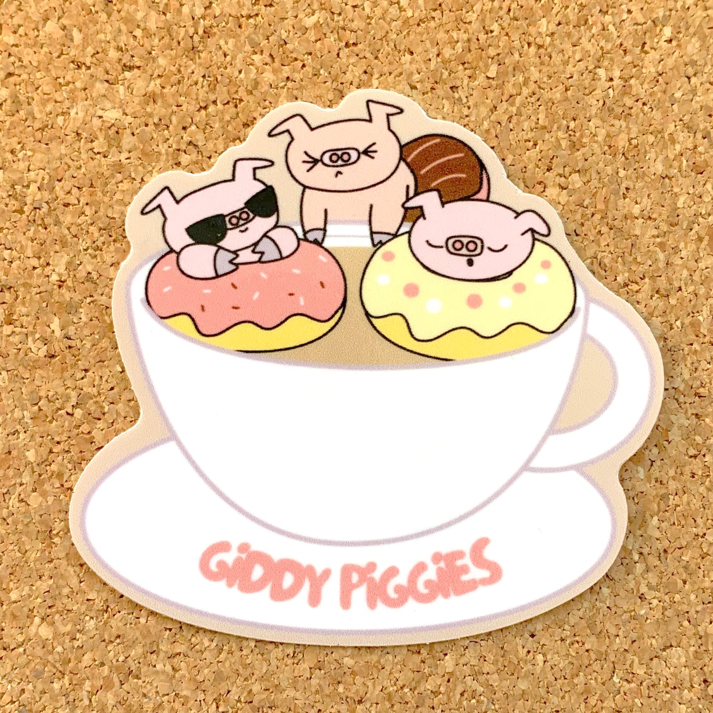 Donut & Coffee Glossy Sticker