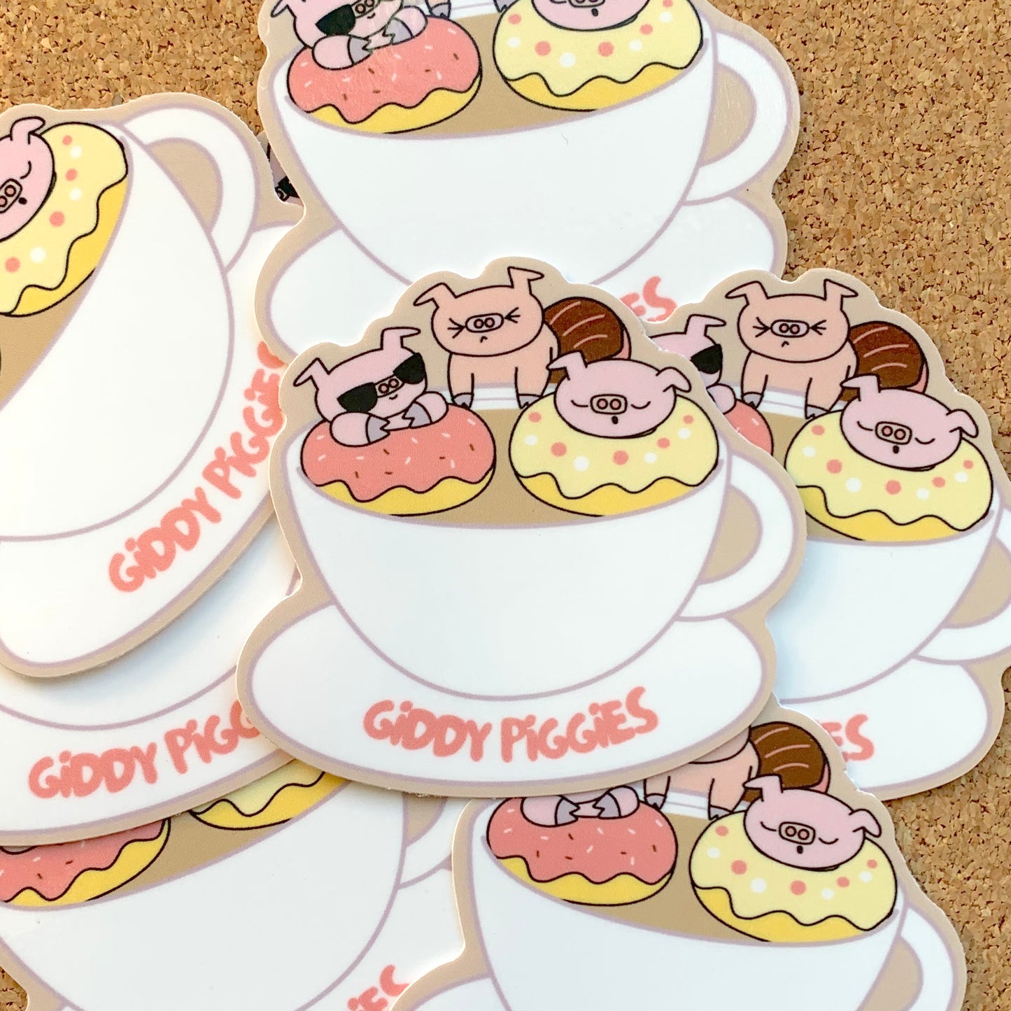 Donut & Coffee Glossy Sticker