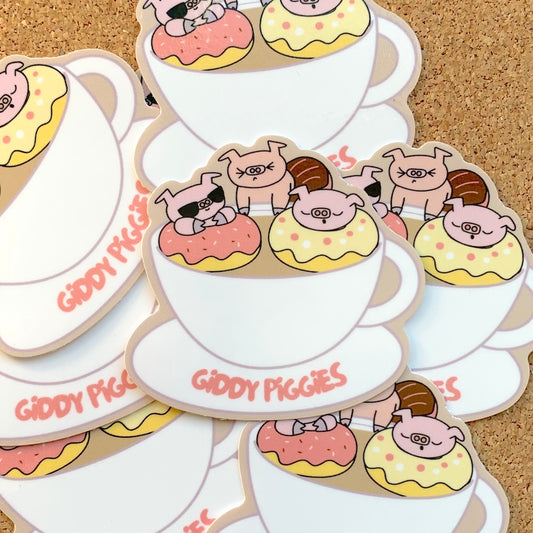 Donut & Coffee Glossy Sticker