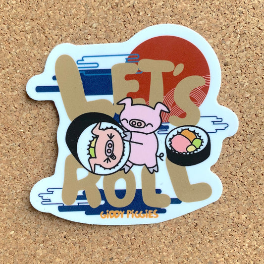 Giddy Piggies Let's Roll Sticker