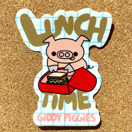 Giddy Piggies Lunch Time Glossy Sticker