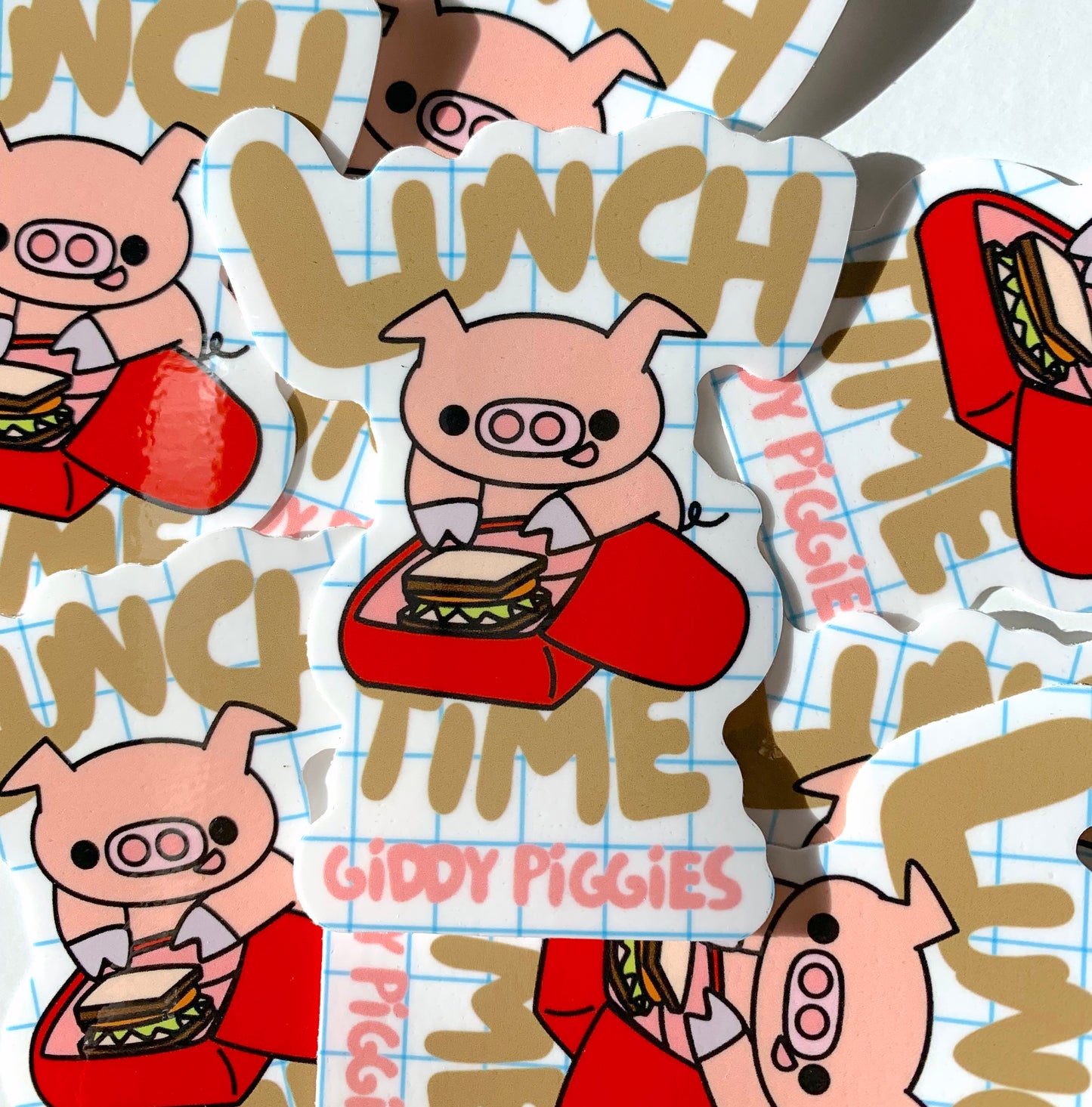 Giddy Piggies Lunch Time Glossy Sticker