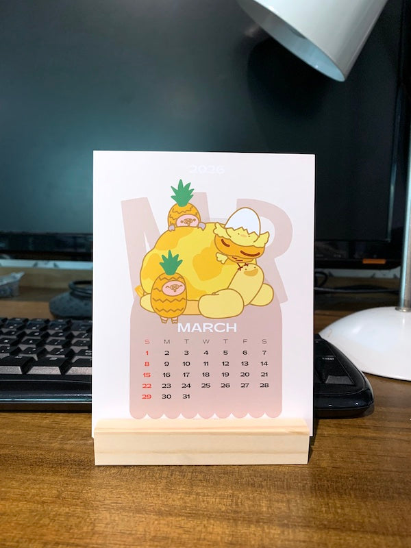 2026 Giddy Piggies Monthly Desk Calendar