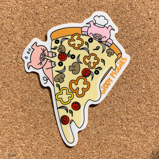 Giddy Piggies Pizza Sticker