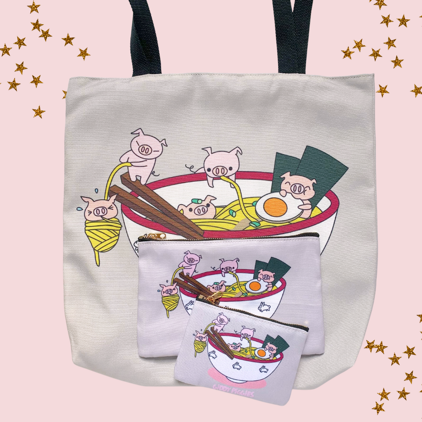 Ramen Tote Bag and Zipper Pouch Set