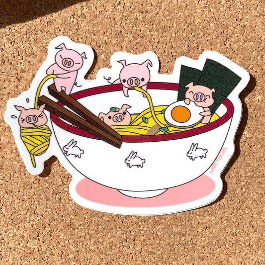 Giddy Piggies Ramen Glossy Sticker